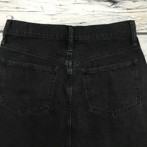 ⚡️SOLD⚡️Madewell Denim Mini Skirt Black Jean Cutoff Distressed Hem Women’s - Picture 6 of 16